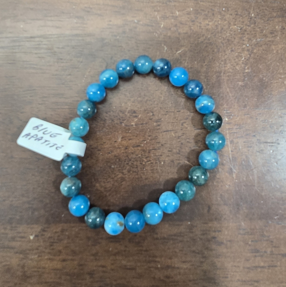 Blue Apatite Crystal Bracelet 8 mm